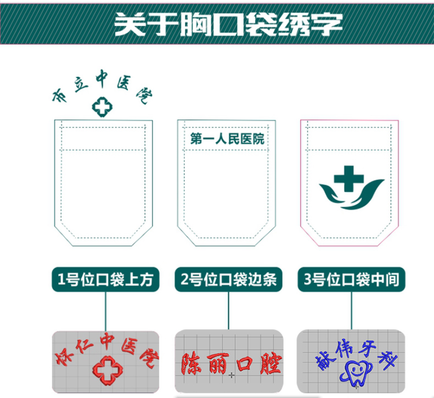 醫(yī)院醫(yī)生長(zhǎng)袖白大褂印制logo效果圖展示